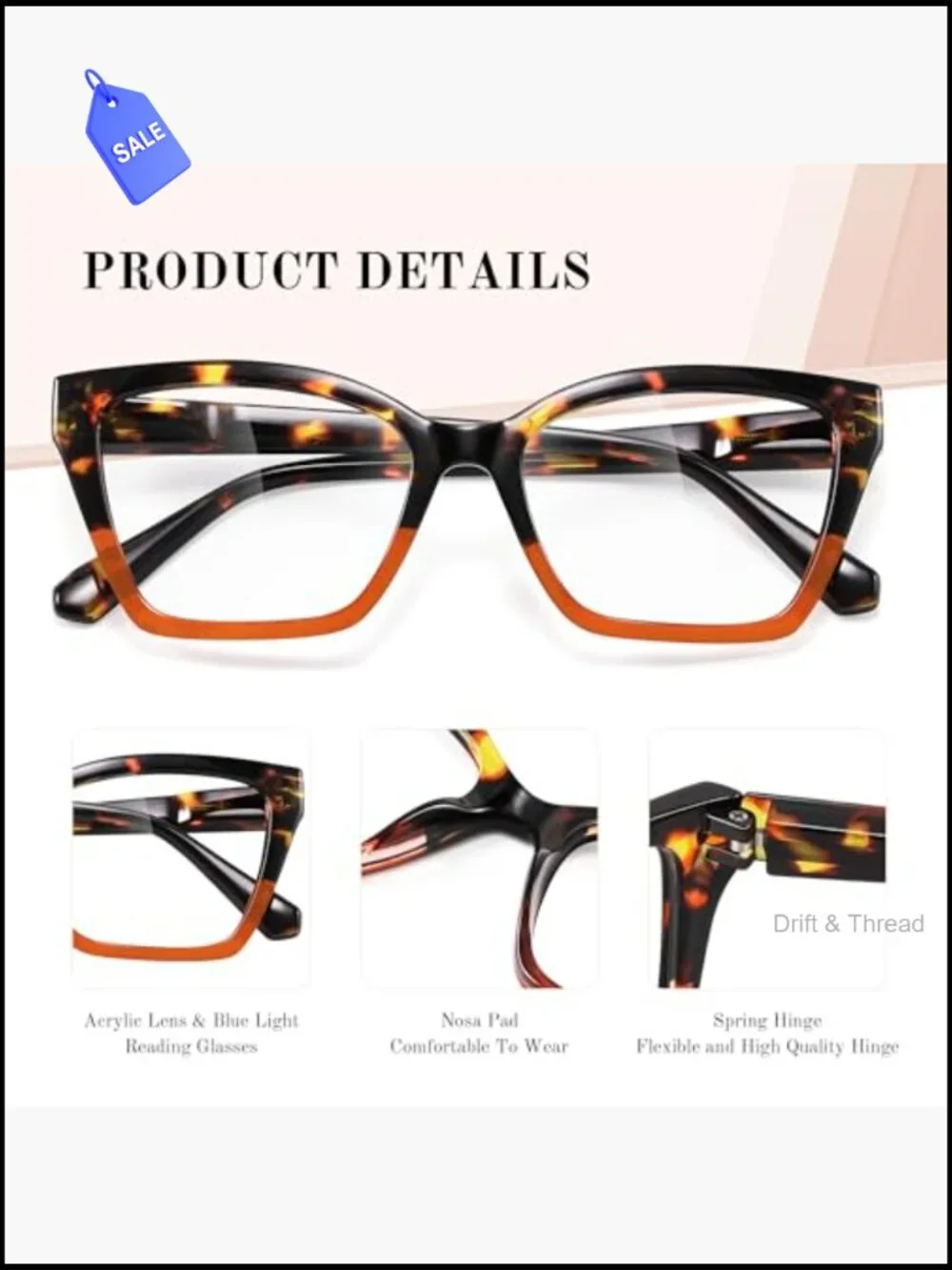 Cat Eye Reading Glasses for Women, Blue Light Blocking Readers 3 Pack